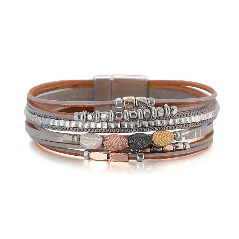 Handpicked Leather Multi-Layer Bracelet Bangle