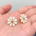 Handpicked Enamel Daisy Ear Studs