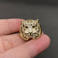 Handpicked Rhinestone Inlaid Enamel Tiger 18K Gold Plated Ring