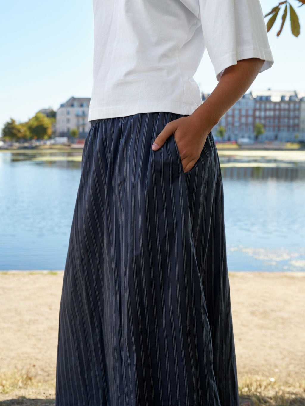 Neo Noir Yara Long Stripy Skirt 169791
