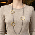 Handpicked Long Necklace with Golden Hoops