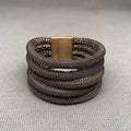 Handpicked Mesh Fabric Multi Layer Magnetic Buckle Bracelet