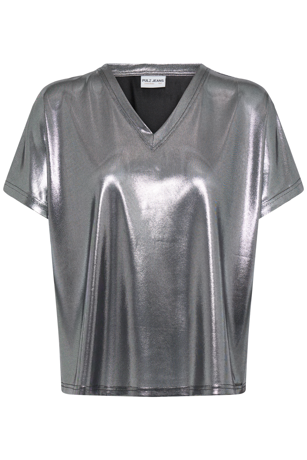 Pulz Fina V-neck Metallic T-Shirt 50210875