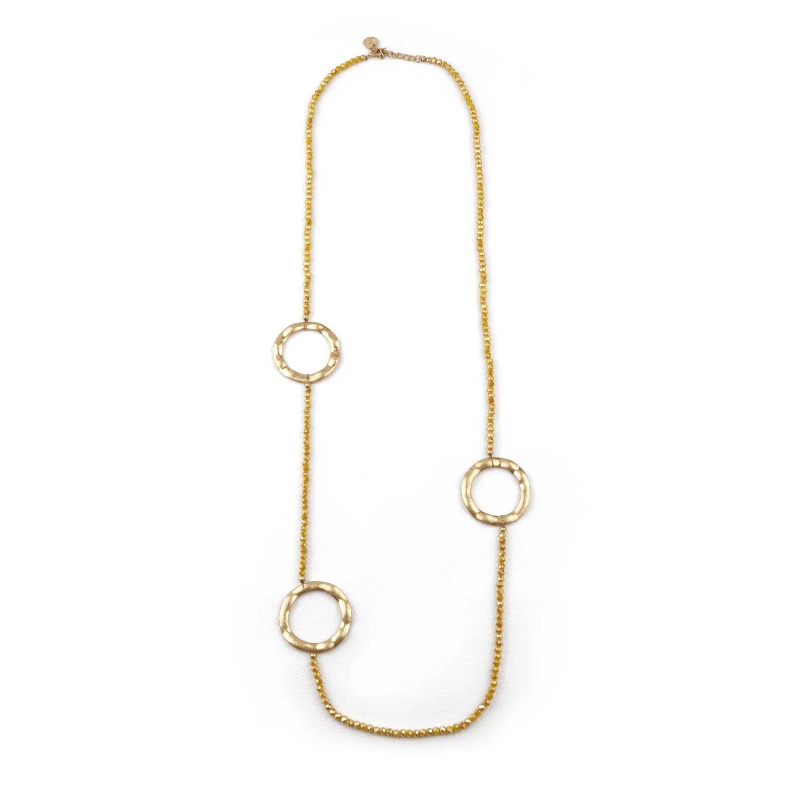 Handpicked Long Necklace with Golden Hoops
