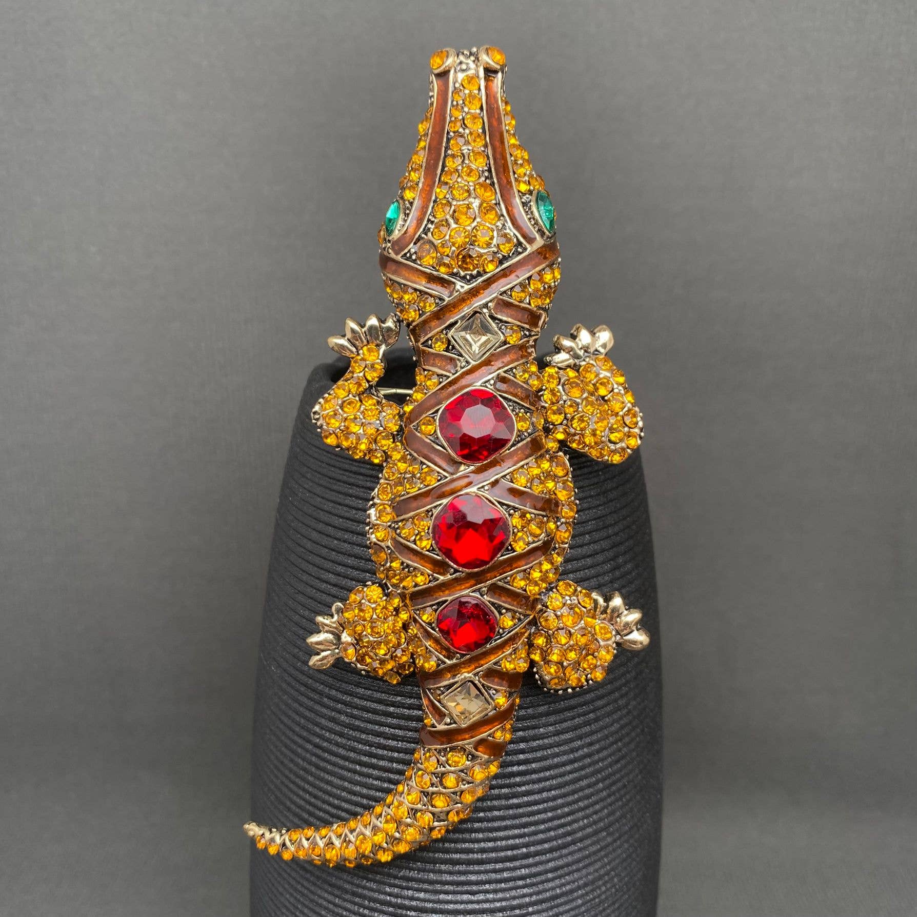 Handpicked Rhinestone Crocodile Brooch