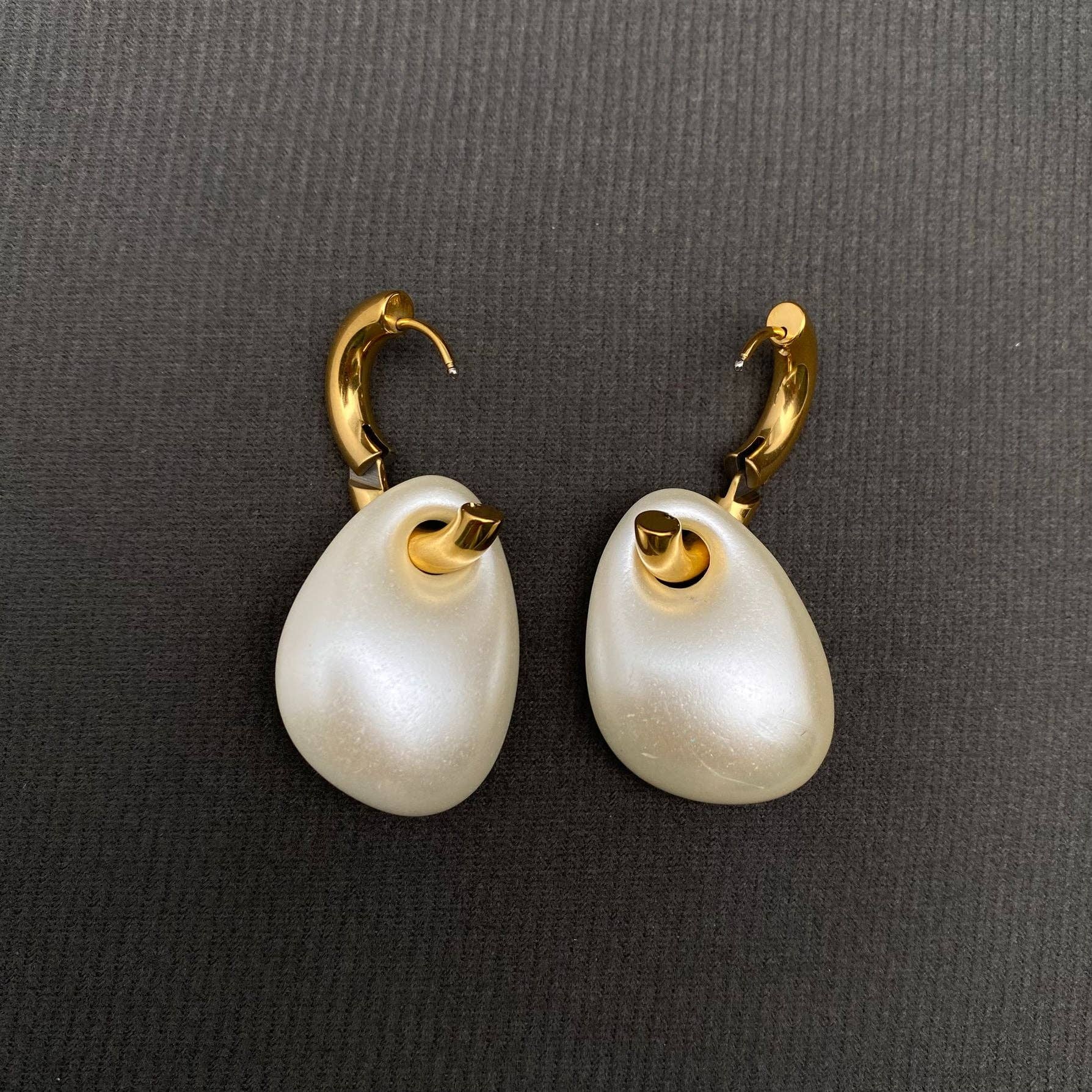 Handpicked Pearl Huggie Earrings