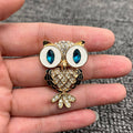 Handpicked Sparkling Rhinestone Owl Brooch