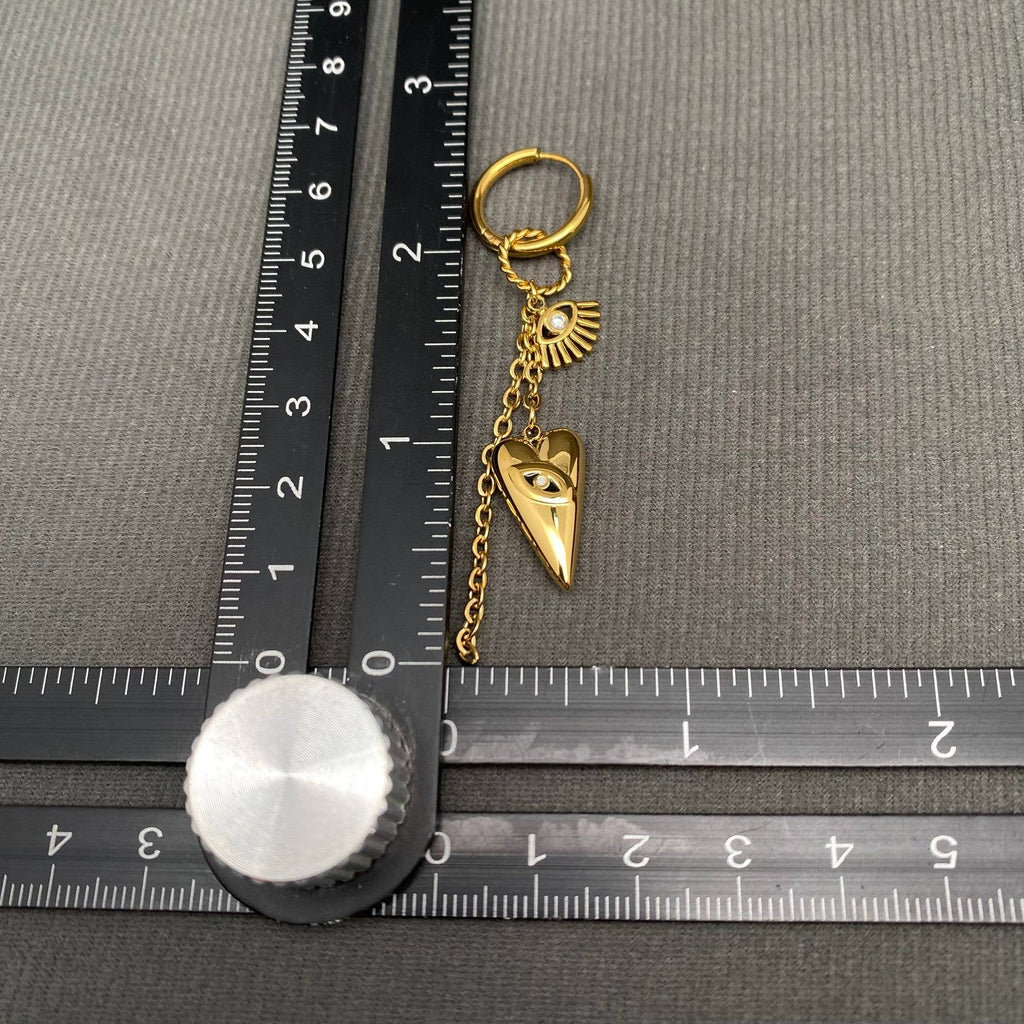 Handpicked Eivl Eyes Fringe 18K Gold Plated Earrings