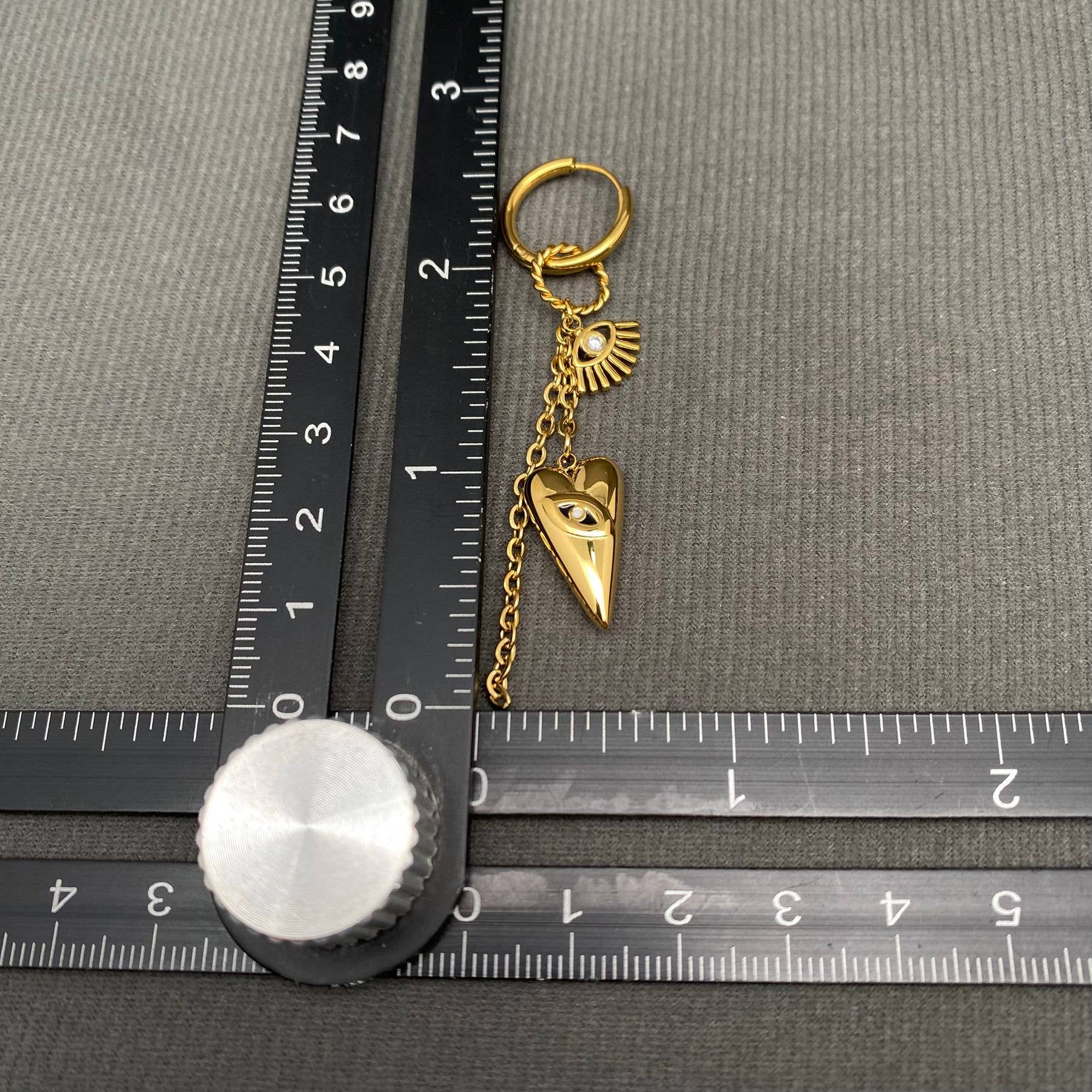 Handpicked Eivl Eyes Fringe 18K Gold Plated Earrings