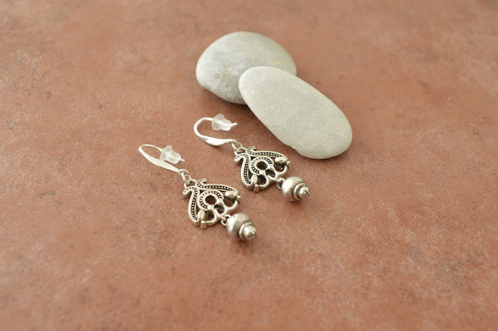 Handpicked Silver Flower Dangle Earrings