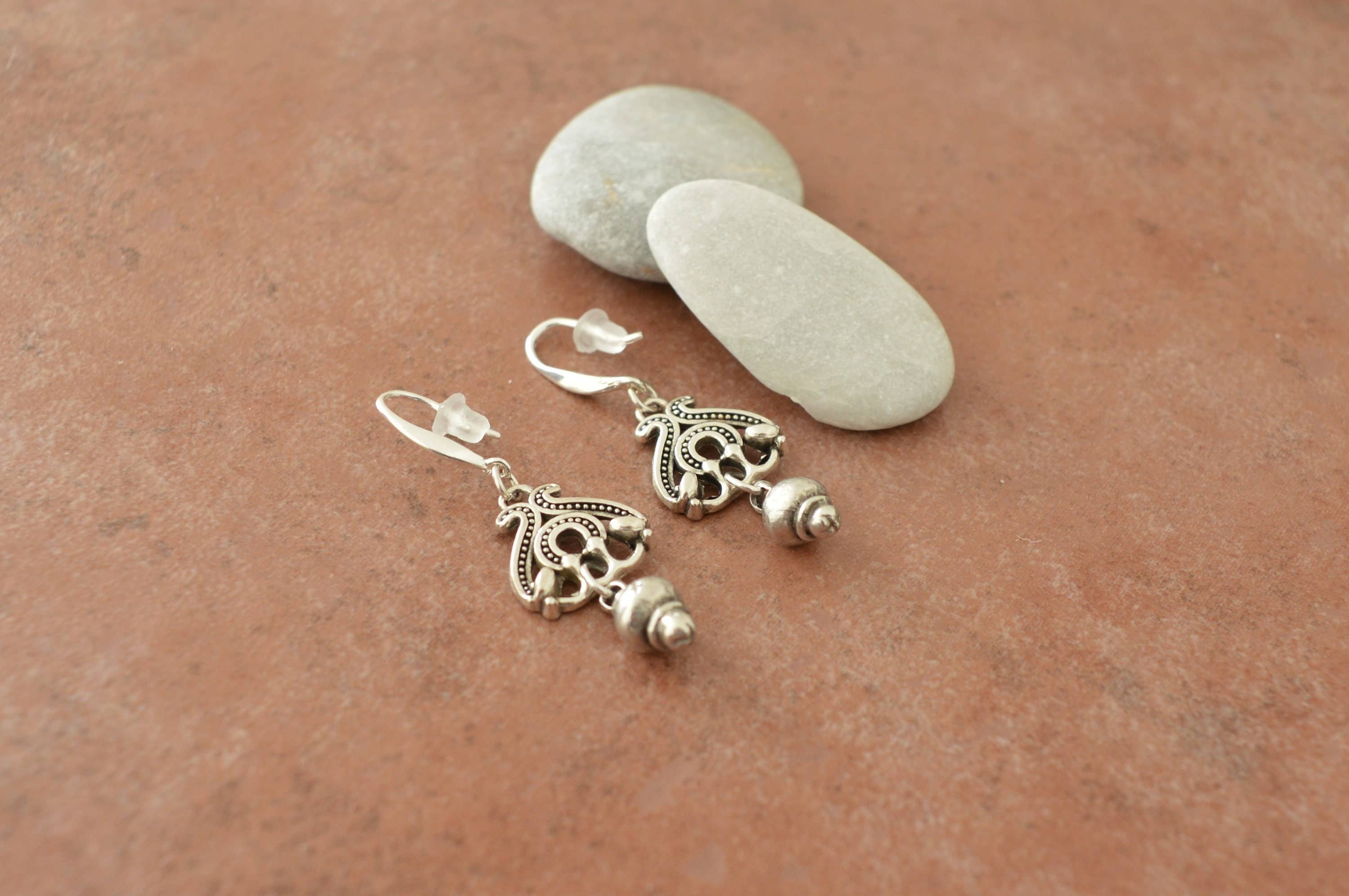 Handpicked Silver Flower Dangle Earrings