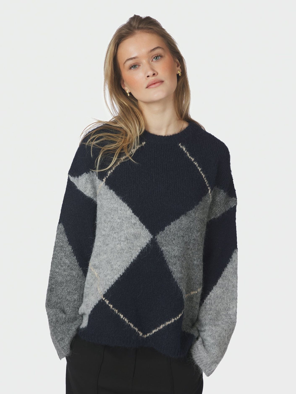 Neo Noir Inga Check Fluff Knit 165205