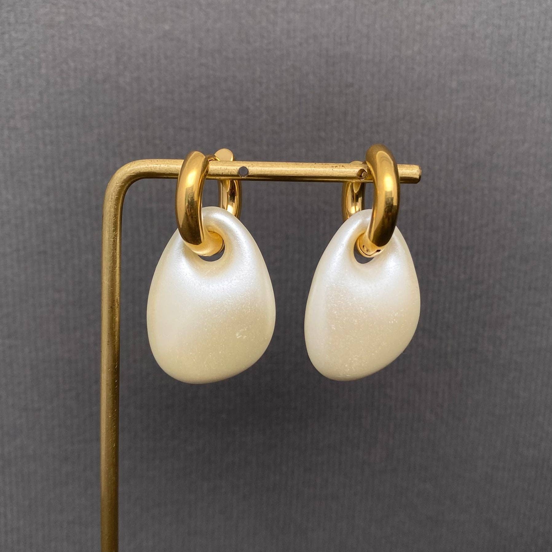 Handpicked Pearl Huggie Earrings