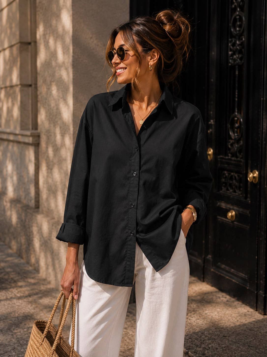 Handpicked Oversized Shirt NEW YORK Embroidery