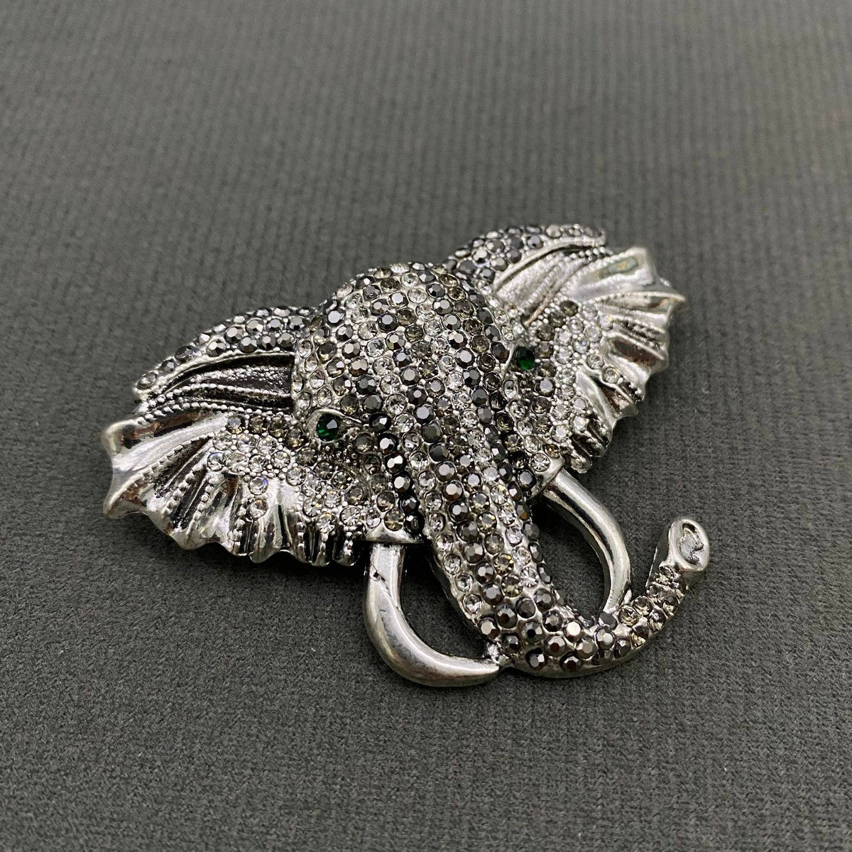 Rhinestone Elephant Brooch