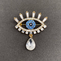 Handpicked Rhinestone Inlaid Evil Eye Brooch