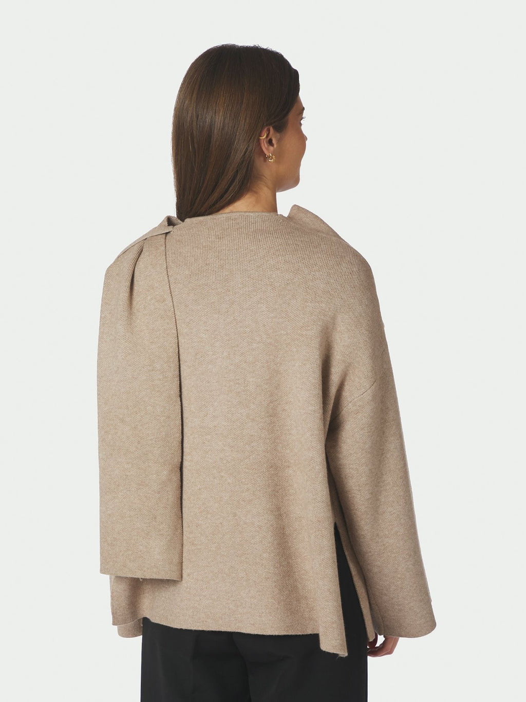 NEO NOIR Wals Knit Scarf Blouse 166203
