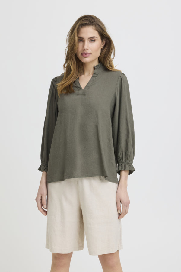 Pulz LUCA FRILL BLOUSE Mid sleeve 50210428