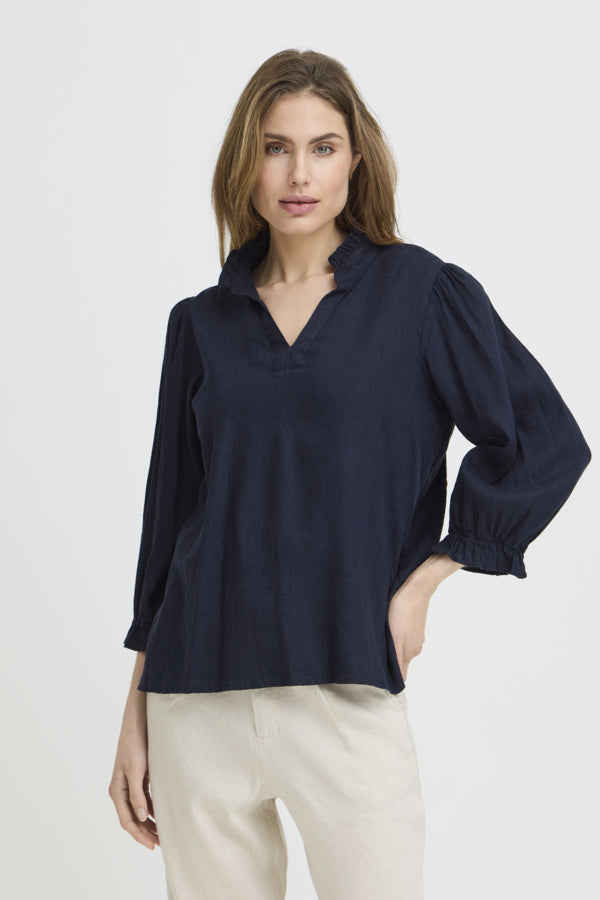 Pulz LUCA FRILL BLOUSE Mid sleeve 50210428