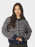 Neo Noir Isana Stripe Fluffy Knit Cardigan 169700