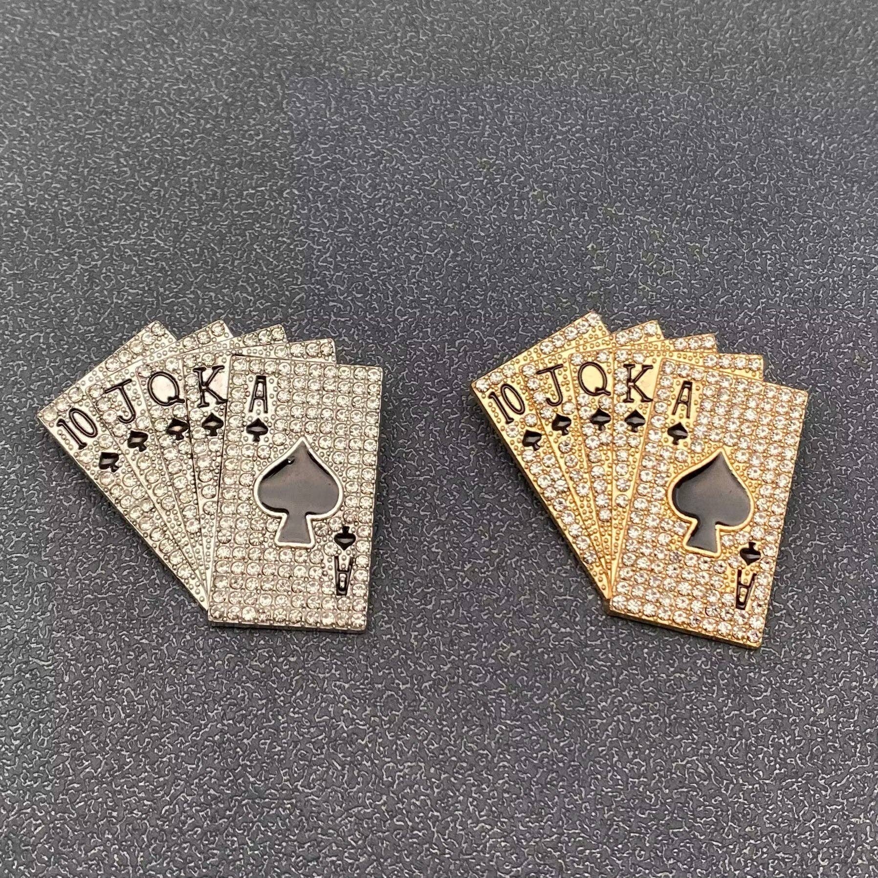 Handpicked Rhinestone Poker Straight Flush Brooch