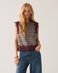 Summum Check Burgundy Top 2s3525-12482