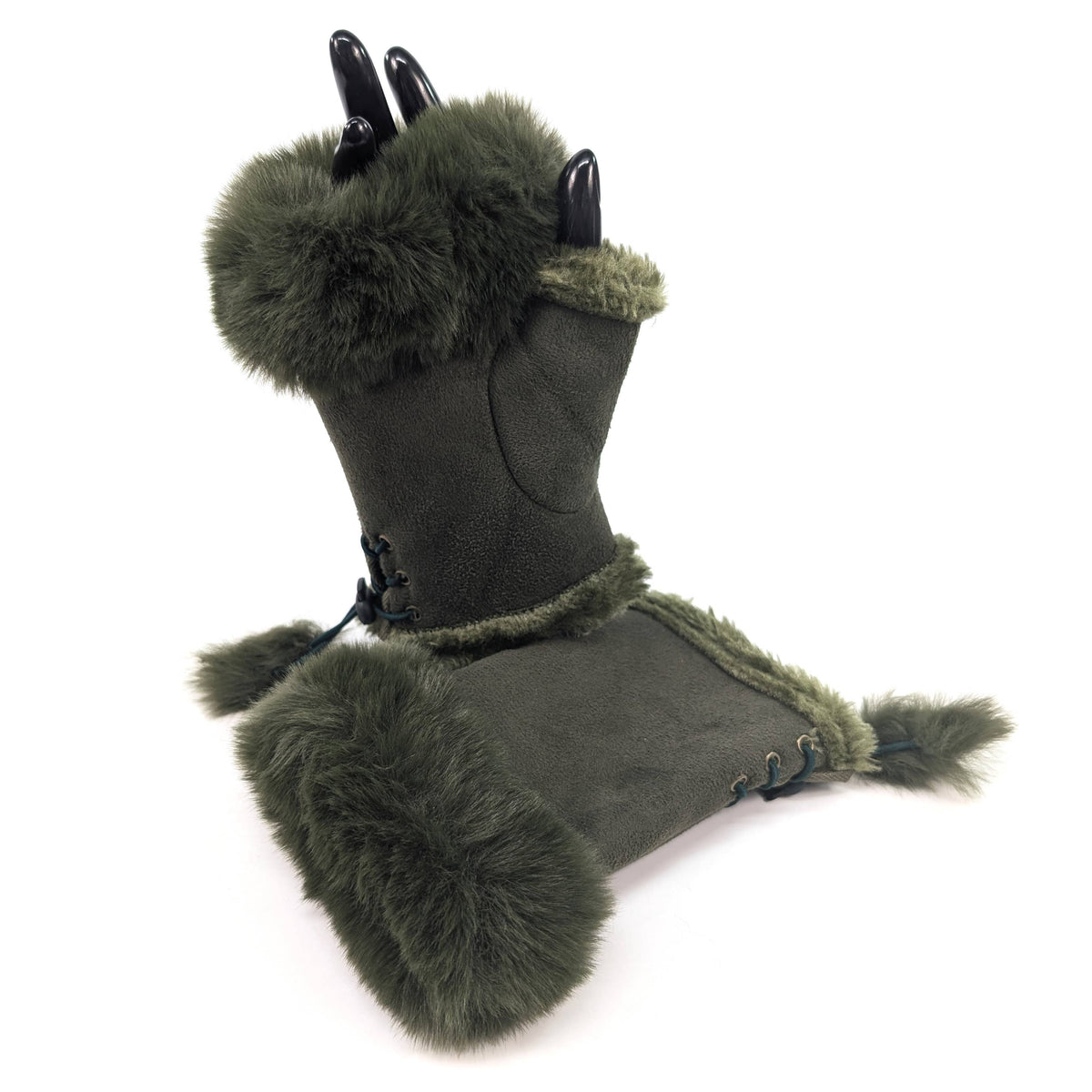 Suede Effect Fingerless Glove