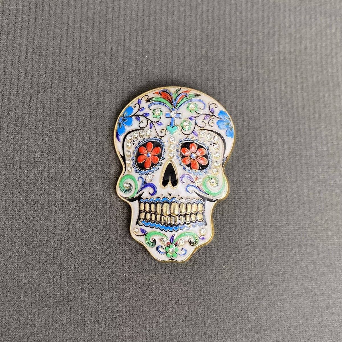 Handpicked Colored Skull Brooch