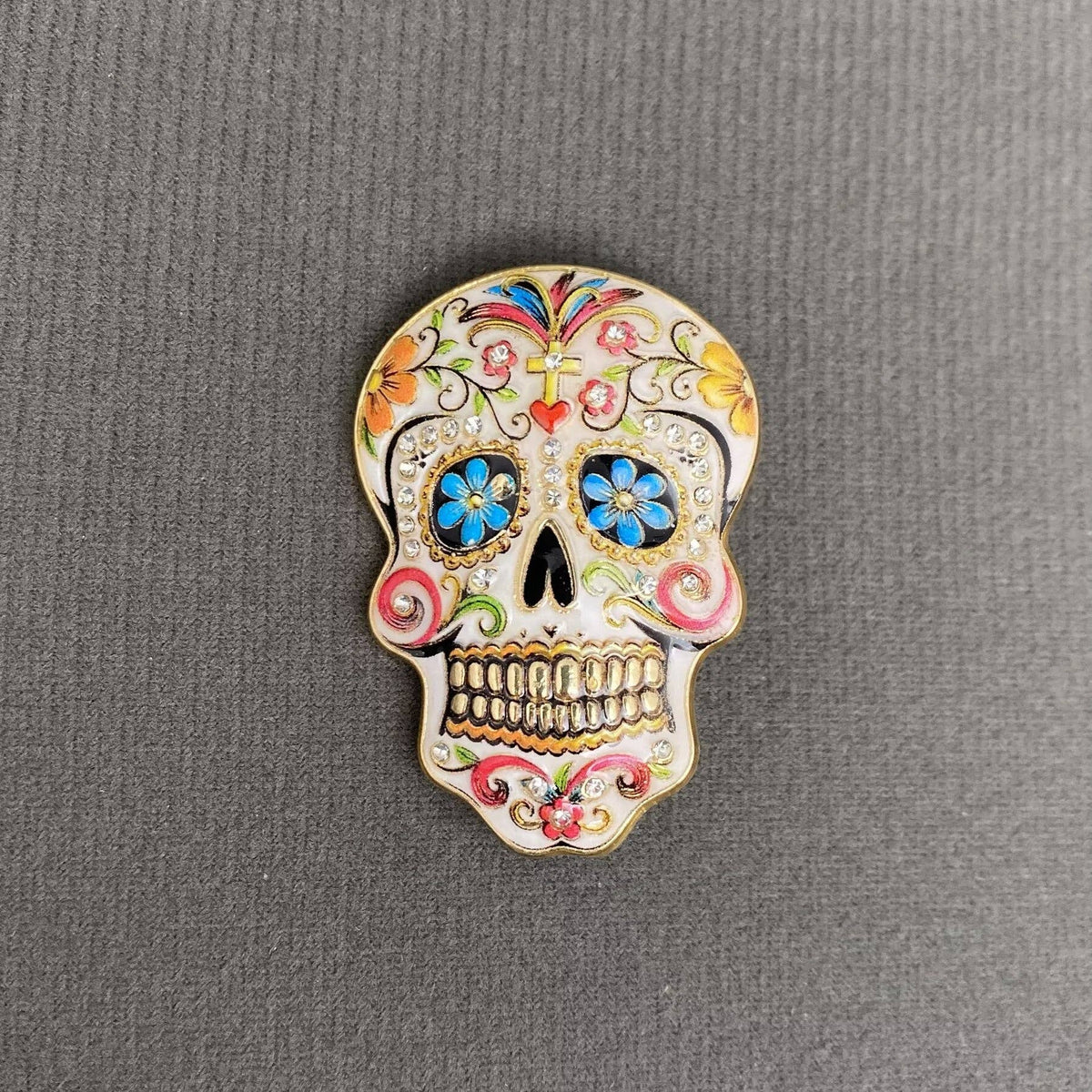 Handpicked Colored Skull Brooch