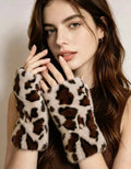 Fingerless faux fur mittens