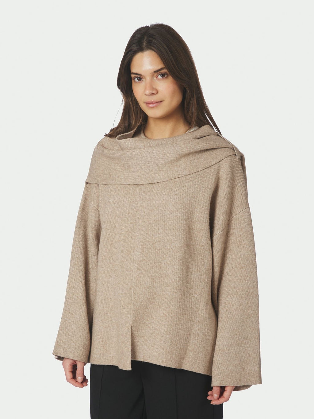 NEO NOIR Wals Knit Scarf Blouse 166203