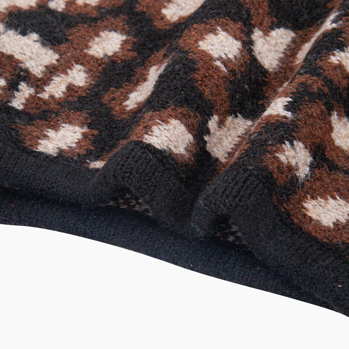 Leopard Print Knitted Hood