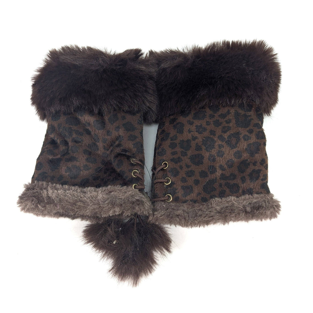 Suede Effect Fingerless Gloves