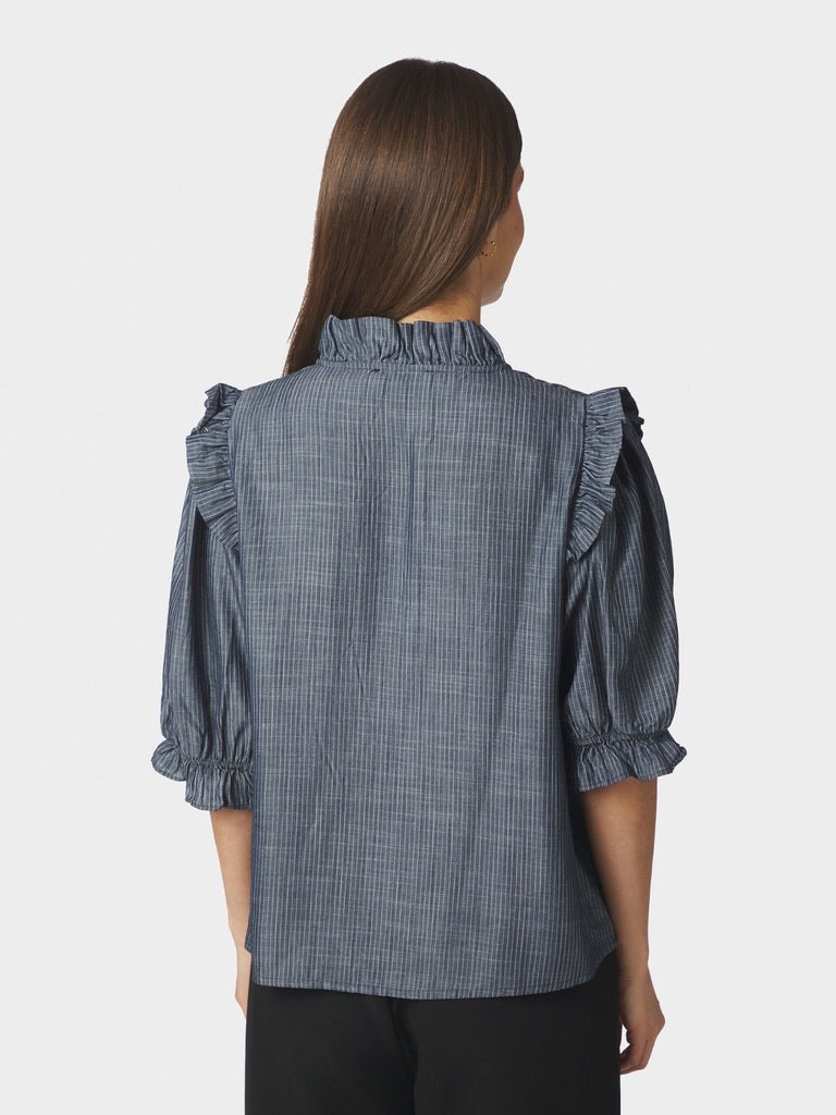Neo Noir Chacha Chambray Stripe Blouse 169737