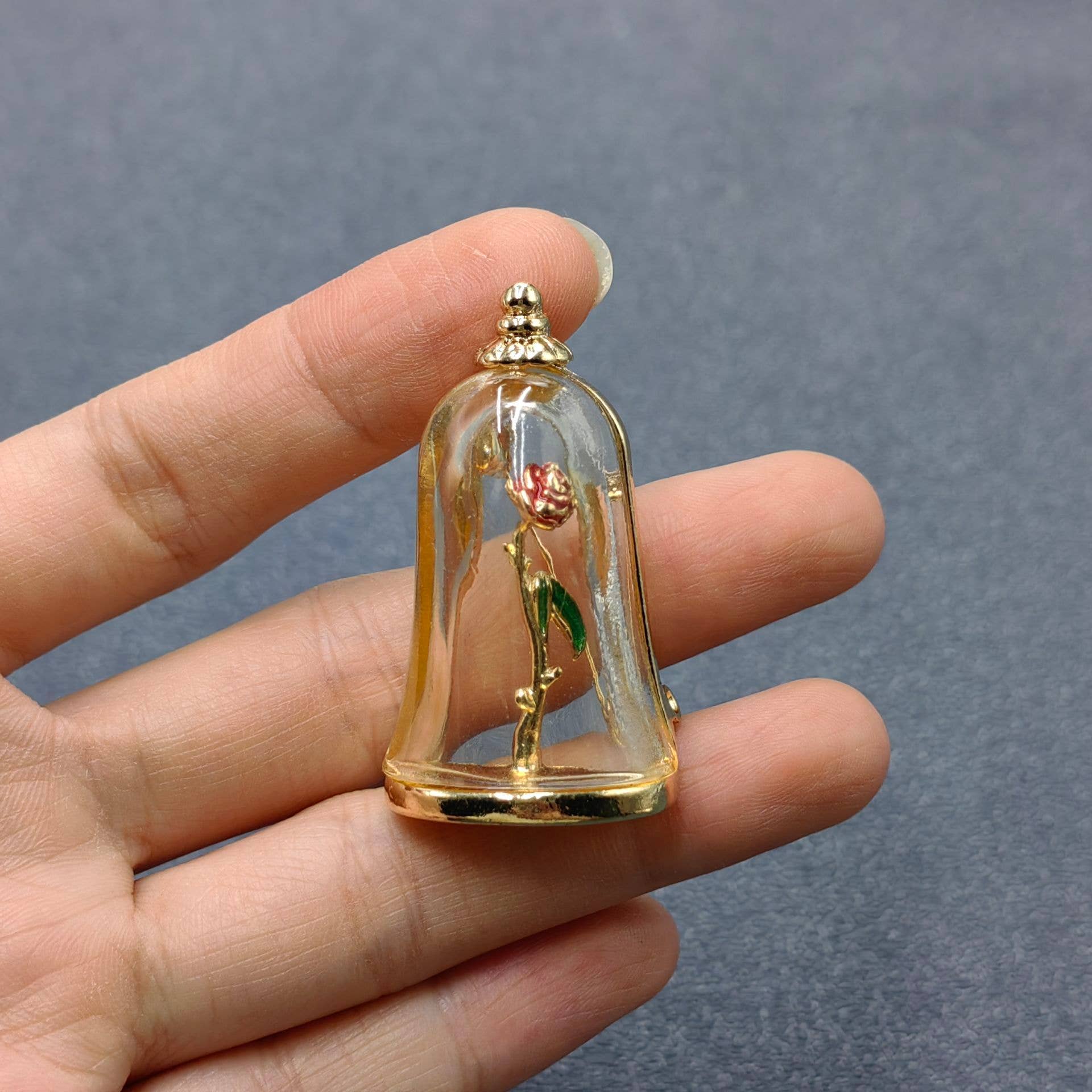Handpicked Rose In A Bottle Vintage Brooch