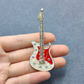 Handpicked Rhinestone Enamel Rock and Roll Guitar Brooch