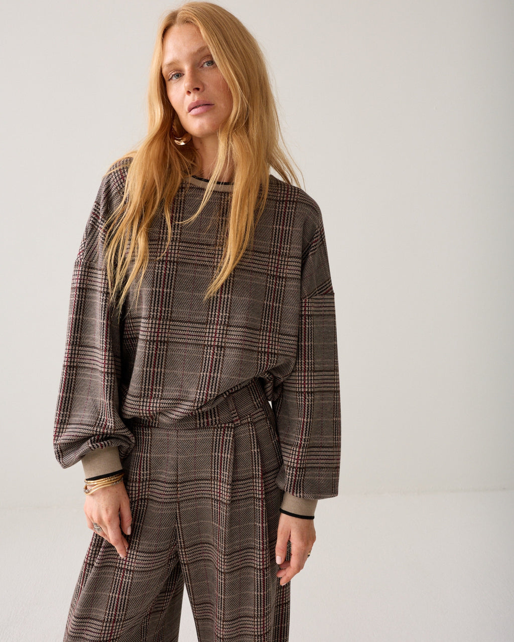 Summum Check Jacquard SweaT-Shirt 3s5369-30794