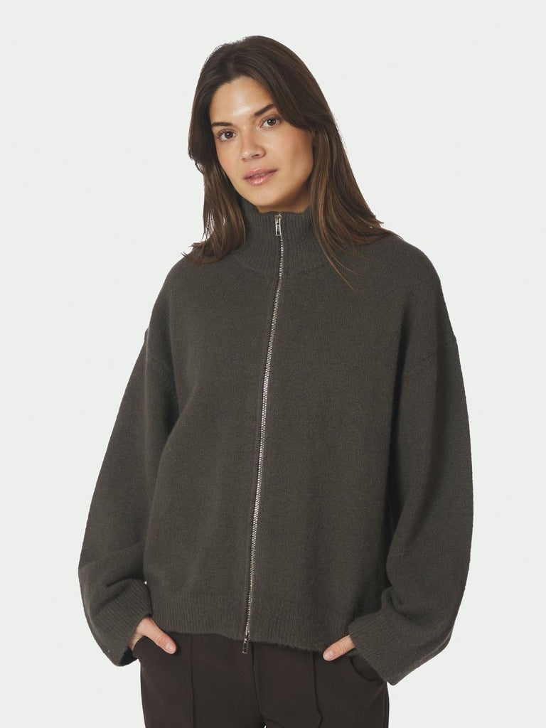 Neo Noir Asley Zip Cardigan 164973