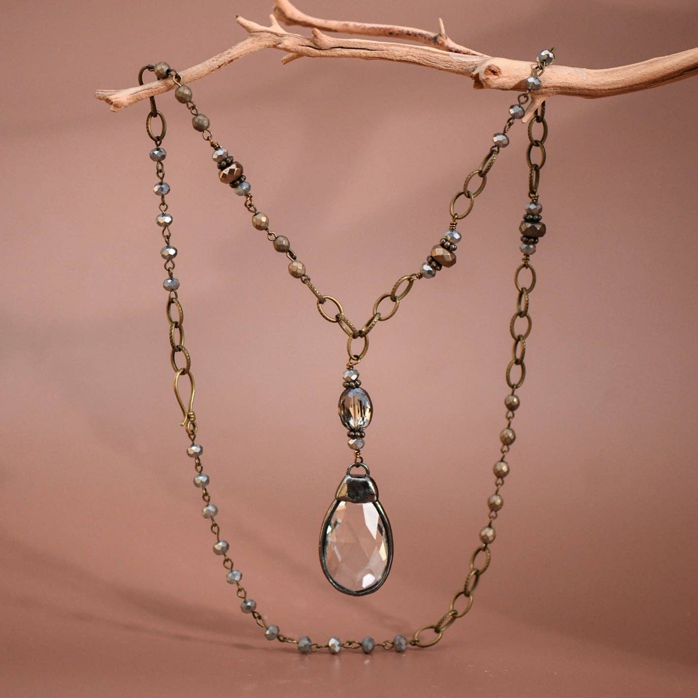 Glass Crystal Teardrop Pendant S0OX3T6350