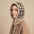 Leopard Print Knitted Hood
