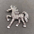 Handpicked Rhinestone Inlaid Horse Brooch