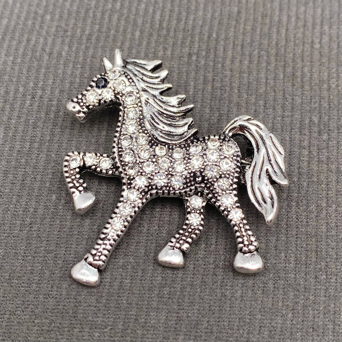 Handpicked Rhinestone Inlaid Horse Brooch