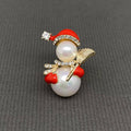 Handpicked Snowman Enamel Brooch