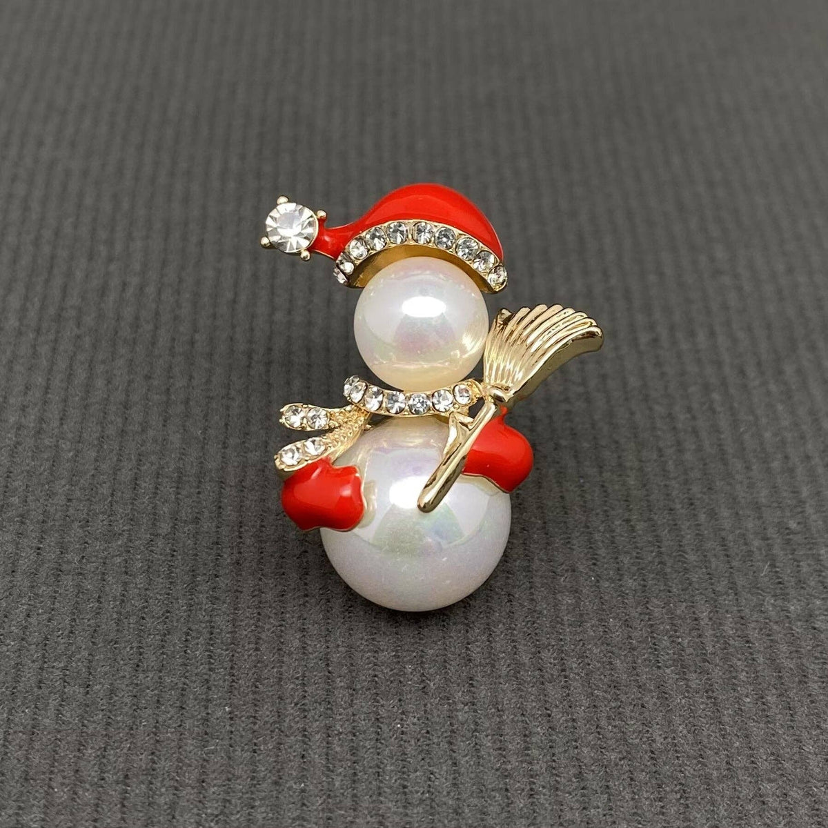 Handpicked Snowman Enamel Brooch