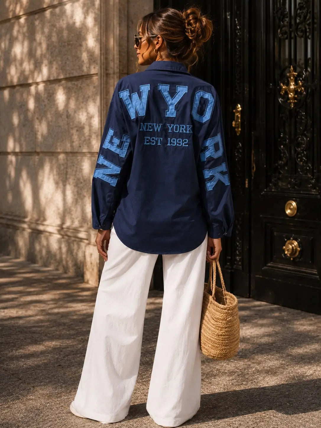 Handpicked Oversized Shirt NEW YORK Embroidery
