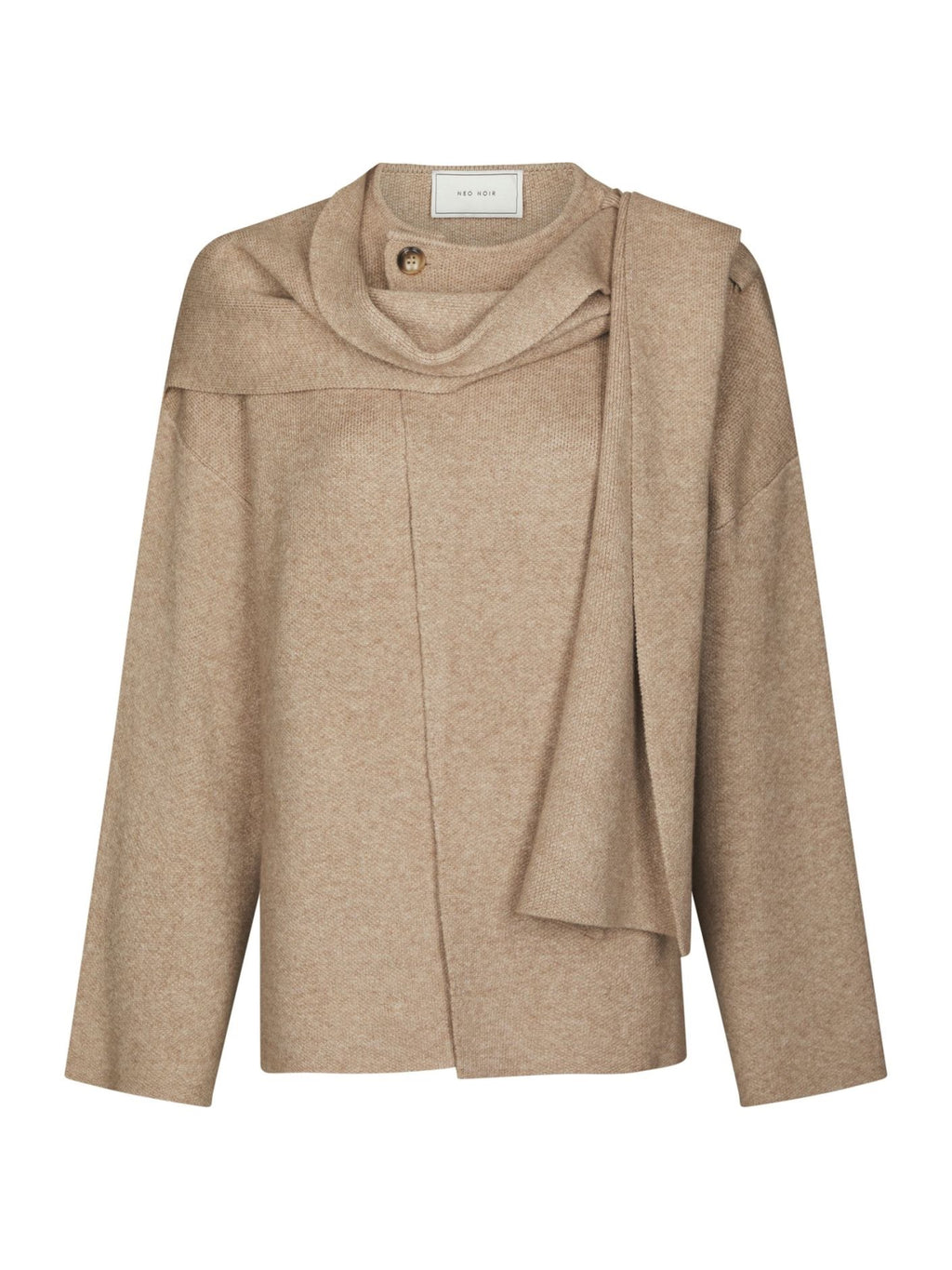 NEO NOIR Wals Knit Scarf Blouse 166203