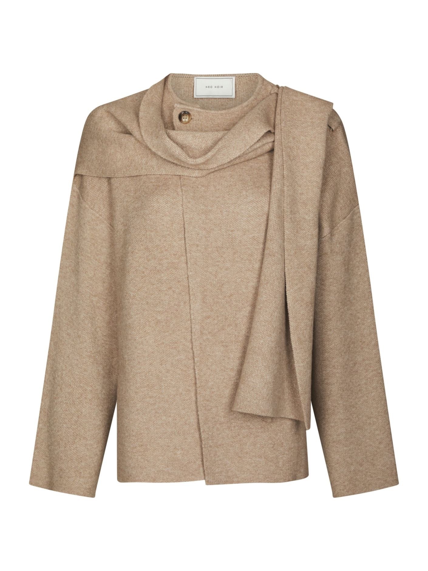 NEO NOIR Wals Knit Scarf Blouse 166203