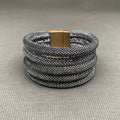 Handpicked Mesh Fabric Multi Layer Magnetic Buckle Bracelet