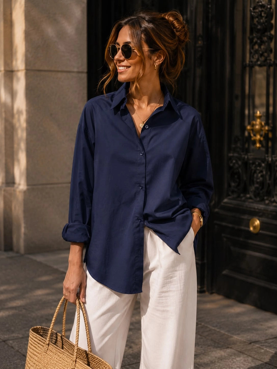 Handpicked Oversized Shirt NEW YORK Embroidery