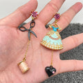 Handpicked Sparkling Rhinestone Dress Scissors Asymmetric Post Earrings